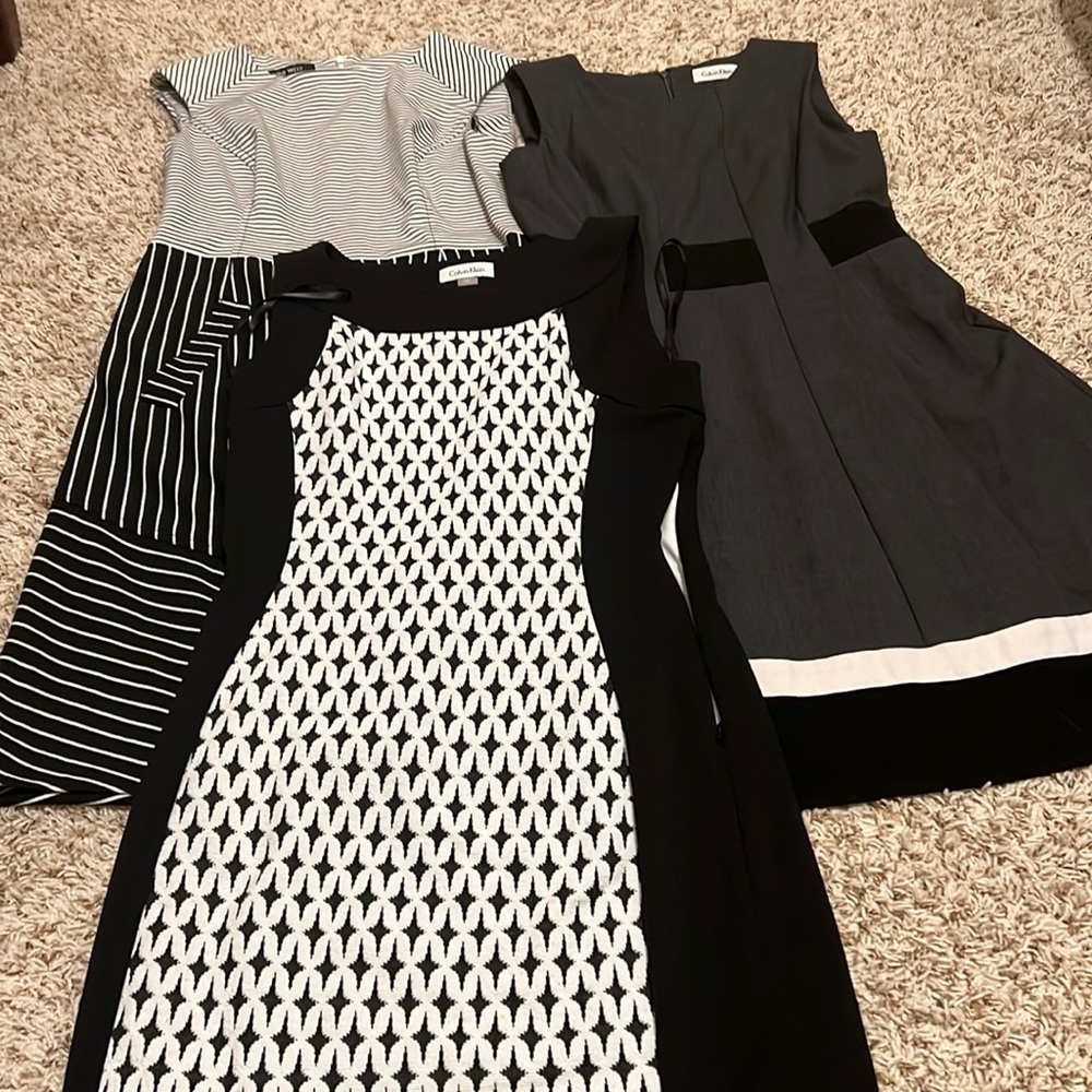 3 EUC size 2/4 professional dresses (Calvin Klein and Nine West)
